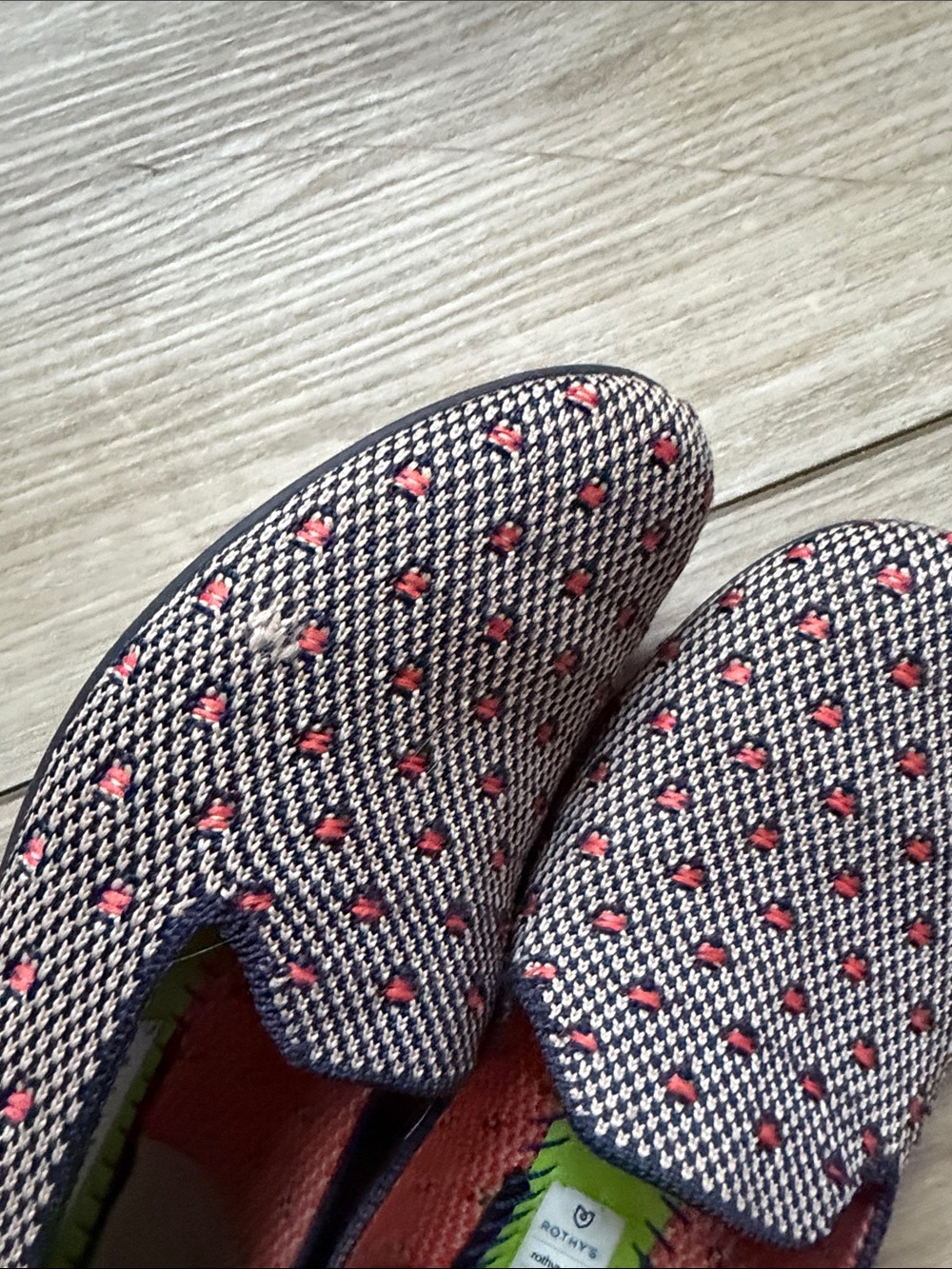 Rothy's Multicolor Slip-On Flats in Navy, Red, Cream - Picture 5 of 7